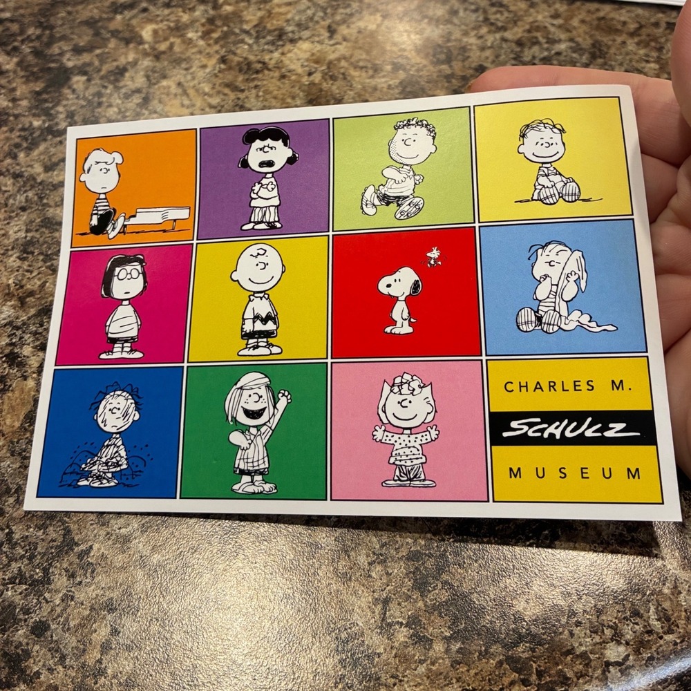 Charles M Schulz Museum Peanuts Gang Postcard Snoopy Charlie Brown 2011 Souvenir